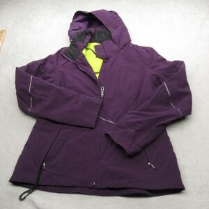 Spyder Jacket Women 8 Purple‎ Hood Ski Reflective Zip Pocket Waterproof Winter